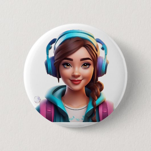 "Stilvolle Taste mit einzigartigem Design" Button (Vorderseite)