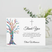 Stilvolle Taufe Dankeschön Karte (Stehend Vorderseite)