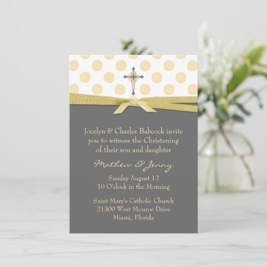 Stilvolle Taufe oder Taufe-Einladung Einladung (Stehend Vorderseite)