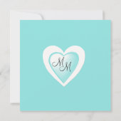 Stilvolle Taupe und Aqua Blue Wedding Einladung (Rückseite)