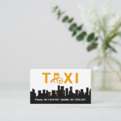 Stilvolle Taxi Chauffeur Silhouette Visitenkarte (Stehend Vorderseite)