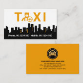 Stilvolle Taxi Chauffeur Silhouette Visitenkarte (Vorne/Hinten)