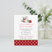 Stilvolle Tea Cup und Polka Dot Tea Party Einladun Einladung (Stehend Vorderseite)