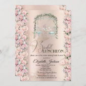 Stilvolle Tea Party Rose Bridal Luncheon Einladung (Vorne/Hinten)
