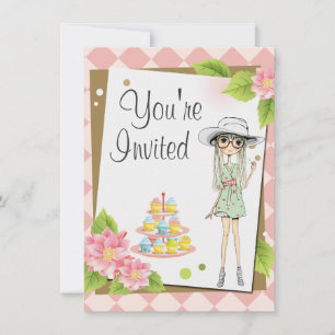 Stilvolle Teen Girl Geburtstagsparty Einladungen