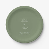 Stilvolle Teller von Sage Green Wedding Paper (Vorderseite)