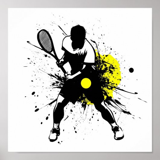 Stilvolle Tennis Art Poster (Vorne)