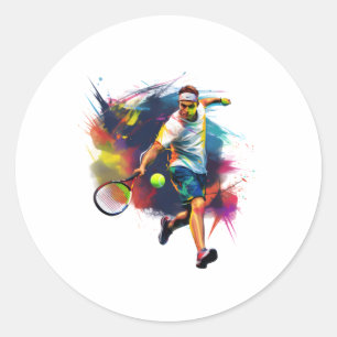 Stilvolle Tennis Rett - Athlete in Action Design S Runder Aufkleber