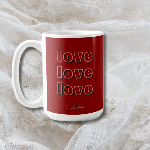 Stilvolle Terracotta Clean 3 x Liebe Rotes Velve Kaffeetasse