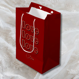 Stilvolle Terracotta Clean 3 x Liebe | Rotes Velve Mittlere Geschenktüte