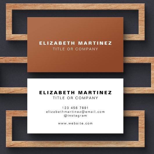 Stilvolle Terracotta Front und Back Personalisiert Visitenkarte