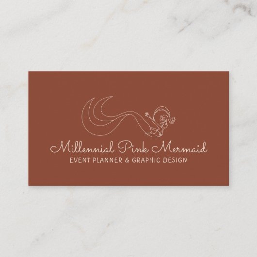 Stilvolle Terracotta Nautical Entertainer Mermaid Visitenkarte (Vorderseite)