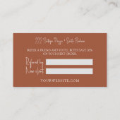 Stilvolle Terracotta Refer a Friend Empfehlungskar Empfehlungskarte (Rückseite)