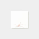 Stilvolle Terracotta Script Monogram Initials Post-it Klebezettel (Vorderseite)