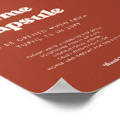 Stilvolle Terracotta Time Kapsel 1. Geburtstag Zei Poster (Ecke)