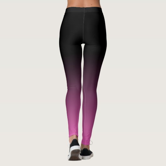 Stilvolle Textgradientenarbeit schwarz-rosa Leggings (Rückseite)