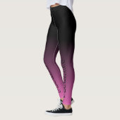 Stilvolle Textgradientenarbeit schwarz-rosa Leggings (Links)