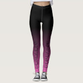 Stilvolle Textgradientenarbeit schwarz-rosa Leggings (Vorderseite)