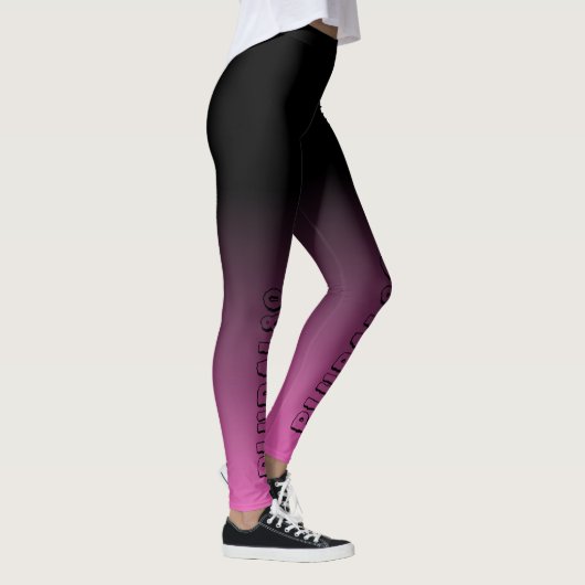Stilvolle Textgradientenarbeit schwarz-rosa Leggings (Rechts)