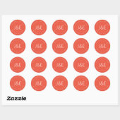 Stilvolle Textvorlage | Orange Red Runder Aufkleber (Blatt)