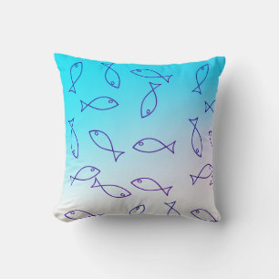 Stilvolle Theme Throw Kissen aus weißem Fisch
