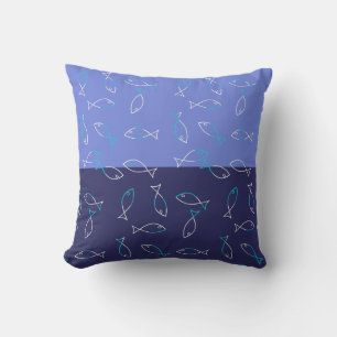 Stilvolle Theme Throw Kissen aus weißem Fisch