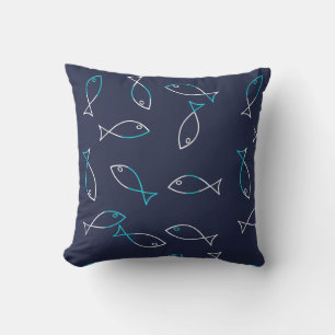 Stilvolle Theme Throw Kissen aus weißem Fisch
