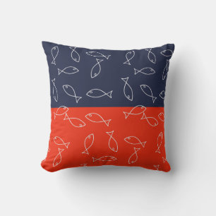 Stilvolle Theme Throw Kissen aus weißem Fisch