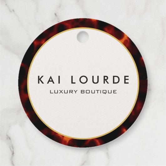 Stilvolle Tortoiseshell Chic Luxury Geschenkanhänger (Rückseite)