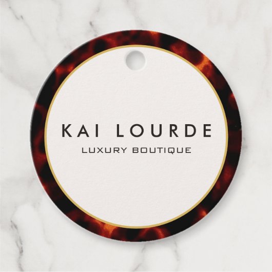 Stilvolle Tortoiseshell Chic Luxury Geschenkanhänger (Vorderseite)