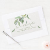 Stilvolle toskanische Aquarell Olive Blätter Zweig Rechteckiger Aufkleber (Umschlag)