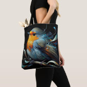Stilvolle Tote Bag, Medium Robin Bird Print Tasche (Von Nahem)