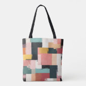 Stilvolle Tote Bag mit farbenfroher Geometrie Must Tasche (Rückseite)