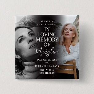 Stilvolle Trauererinnerung Vorher-Nachher-Foto Button