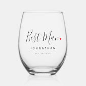 Stilvolle Trauzeuge-Hochzeitsgeschenk Weinglas Ohne Stiel (Vorderseite)