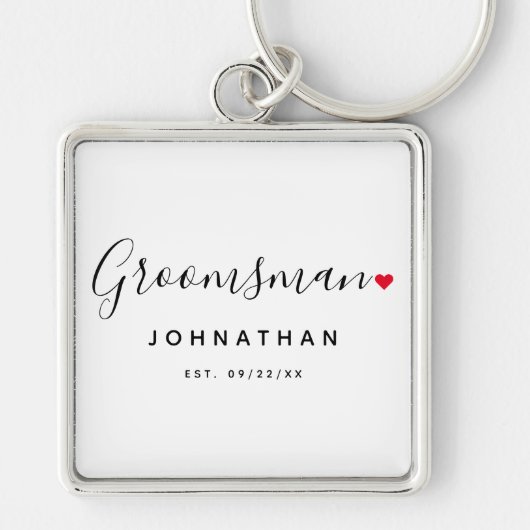 Stilvolle Trauzeuge Wedding Schlüsselanhänger (Vorne)