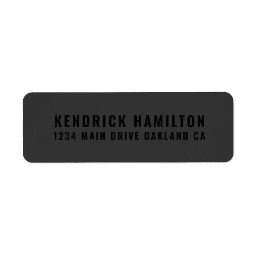 Stilvolle, trendige Black Out Moderne Rücksendeadr (Vorne)