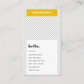 Stilvolle, trendige Mustard Yellow Diagonal Stripe Visitenkarte (Vorderseite)