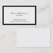 Stilvolle, trendige Schwarz-weiße Charming Busines Visitenkarte (Vorne/Hinten)