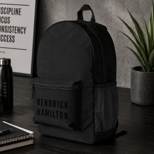Stilvolle Trendy Black Out Moderne Minimalistische Bedruckter Rucksack