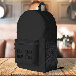 Stilvolle Trendy Black Out Moderne Minimalistische Bedruckter Rucksack