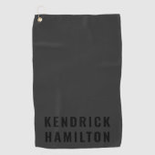 Stilvolle Trendy Black Out Moderne Minimalistische Golfhandtuch (Vorderseite)