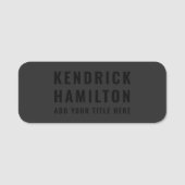 Stilvolle Trendy Black Out Moderne Minimalistische Namensschild (Vorderseite)