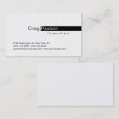 Stilvolle Trendy Black Stripe White Business Card Visitenkarte (Vorne/Hinten)
