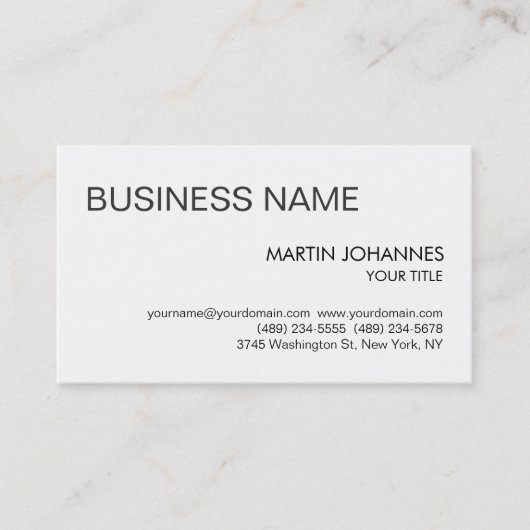 Stilvolle Trendy Black & White Visitenkarte (Vorderseite)