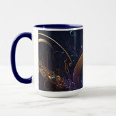 Stilvolle trendy Blue Musical Notes Tasse (Links)