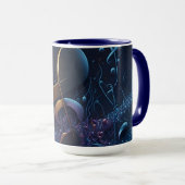 Stilvolle trendy Blue Musical Notes Tasse (VorderseiteRechts)