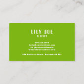 Stilvolle Trendy Bold Green Typografy einzigartig Visitenkarte (Rückseite)