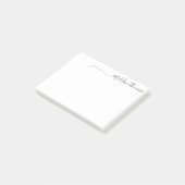 Stilvolle Trendy Calligrafy Name Black Post-it Klebezettel (angewinkelt)