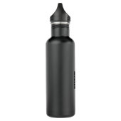 Stilvolle Trendy Charcoal Black Monogram Edelstahlflasche (Links)